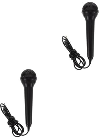 ibasenice 2pcs Microphone for Electronic Keyboard Small Port Clip Mic Portable 3.5mm Jack Singing Use