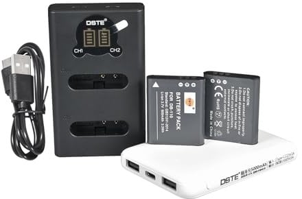 DSTE DB-110 DB110 QIAOJINLIN Replacement Battery Travel Battery Kit Compatible with Ricoh GR III,GR IIIx,WG-6,G900,G900SE Camera as Olympus LI-90B LI-92B