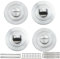 Bwintech 2 Pair 52MM Satin Chrome Bathroom Escutcheon Polished Nickel Turn and Release Set
