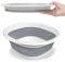 9L Collapsible Washing Up Bowl - Folding Hand Wash Basin, Plastic Washing Up Bowl, Retractable Water Storage Basin, Portable Food Storage Camping Bowls, Multipurpose Outdoor Travel Basins (L Grey)