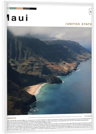 artboxONE Poster mit weiem Rahmen 18x13 cm Stdte Cover der Maui-Zeitung - Bild denkmler Foto