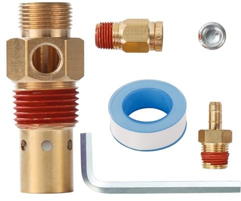 Air Compressor Replacement Parts SUNROAD Brass 11/16 comp x 1/2 Inch MNPT Compressor in Tank Check Valve Kit with Three Different Unloader Tube Fittings 20 SCFM 4 piece