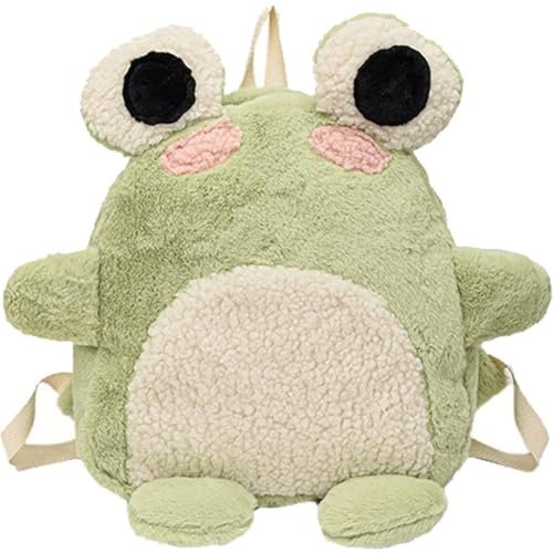 Ericetion Plüsch-Frosch-rucksäcke, Kawaii-Tier-büchertasche, Niedliche Frosch-Schultasche, Mädchen, Stilvoller, Lässiger Tagesrucksack, Umhängetasche Für Frauen Und Teenager