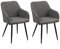 ZBAOLTO Stühle esszimmer 2er Set Kunstleder, Diamant-Gitter-Esszimmerstuhl Küchenstuhl Polsterstuhl Wohnzimmerstuhl mit Armlehnen Rückenlehne Metallbeine, für Esszimmer Wohnzimmer Küche, Hellgrau