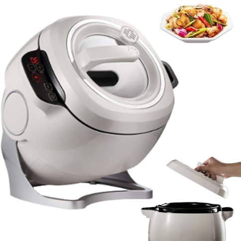 twostronking Automatisch Rotierender Topf, Mit Intelligentem Touchpanel, 360 ° Drehbarer Innentopf, Feuereinstellung Mit DREI Geschwindigkeiten, 20 cm Durchmesser, Zum Pfannenrühren, Schmoren, Kochen