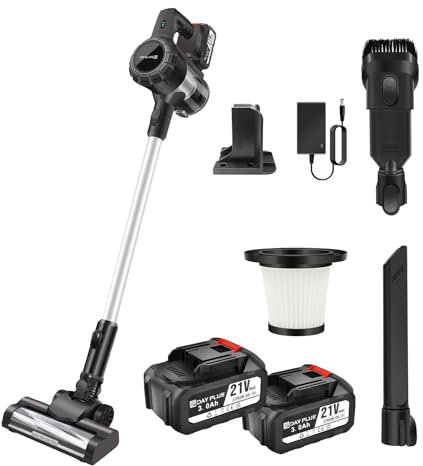 3 in 1 Hand Held & Upright Bagless Compact Lightweight Vacuum Cleaner Hoover Vac with 2 x 3000mAh batteries