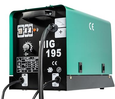 HST Schweißgerät MIG MAG 195 Ampere | Schweißt Edelstahl Stahl Eisen Aluminium + für Fülldraht geeignet | Inkl. 1 Rolle Schweißdraht, 2 Räder, 2 Rollen sowie weiterem Zubehör I Mit Überhitzungsschutz