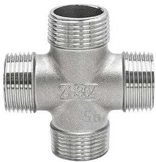KXJSYL Tool 1 raccord de Tuyau en T BSP mâle + Femelle fileté 3 4 5 Voies 1/4 3/8 1/2 3/4 1 2 fileté SS304 en Acier Inoxydable Multifonction(3l8 BSP)
