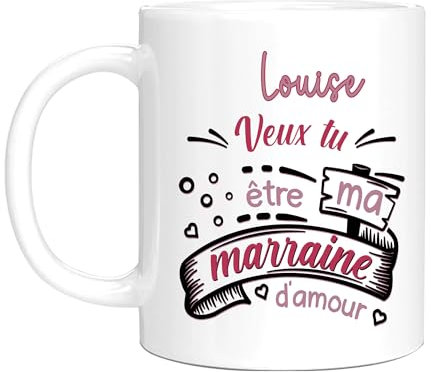 HALUMI Mug Marraine Exception Tasse Originale Veux Tu Être Ma Marraine D'Amour Idée Cadeau Pour Future Marraine Annonce Grossesse Bébé Garçon Fille Femme Baptême Mug En Ceramique Bicolore 330ml 440ml