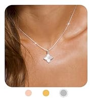 LOLIAS Kleeblatt Kette Silber 925 Damen Silberkette Damen 925 mit Anhänger Halskette Damen Silber 925 Vierblättriges Kleeblatt Charm Kette Damen Schmuck Silberschmuck