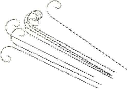 20 Pcs Silver 20cm Plant Label Hooks, Rustproof Deformed Hooks Hanging Rods, Garden Markers Hanger Sign Stake for Flower Planter Container Outdoor Accessories