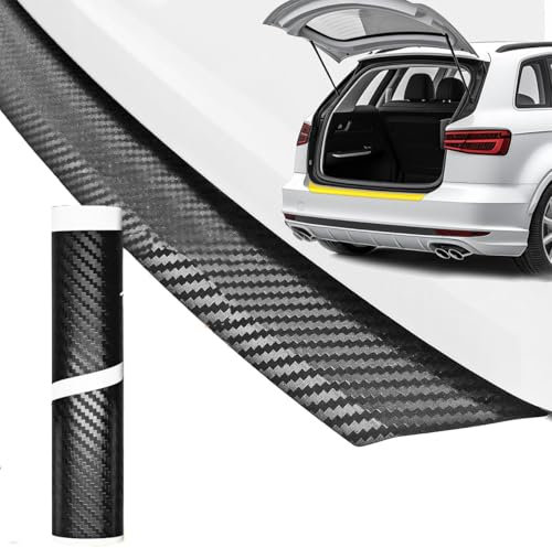 DALUJIE Ladekantenschutz für Renault Zoe 2019-2024, Kohlefaser Heckstoßstangen-Protektor Anti-Scratch Auto Carbon Fiber Stoßstange Hinten Schutz,90CM