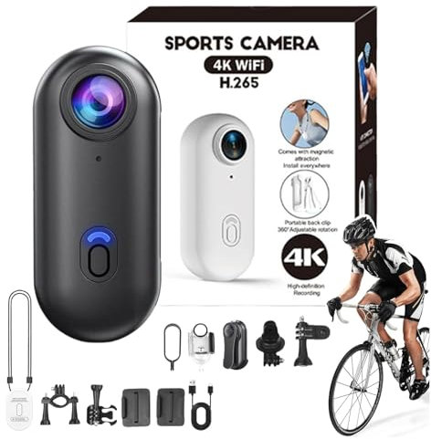 Visuscam - Mini 120 4k Camera for Recording, Visus Cam the Snap Cam Camera, Thesnap Mini Ca-m, Snap Camer-a - With 10 Complete Accessories, Wearable Sports 4k Handsfree Bodycam (Black)
