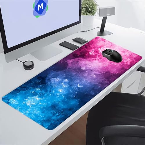 Jiian Gaming Mouse Mat Blue Pink Large Mouse Pad Washable Laptop Desk Pad, Keyboard Pad Large Size, Improved Precision and Speed for Home Office Gamer 700x400x2 mm