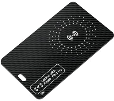 1.6mm Card Wallet Tracker Ultra Slim, Rechargeable Smart Finder Works with Find My(iOS Only), IP68 Waterproof Item Locator, Tracker Card for Wallets, Luggage,Passports & Bags(Carbon fiber black)