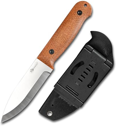 SDOKEDC Jagdmesser mit Feststehender Klinge – Outdoor Messer für Männer, EDC, Camping, Angeln & Bushcraft, DC53 Stahl Micarta Griff (Weiß)