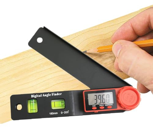 Digitales Nivelliergerät – Elektronisches Winkelmessgerät von 0 bis 200 Grad mit LED-Anzeige, und präzises digitales Winkelmessgerät für Tischlerei und Architektur