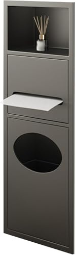 CucCe Armoire de Niche en Acier Inoxydable, Porte-Papier hygiénique encastré dans la Salle de Bain, Support de Poubelle Mural en Acier Inoxydable 304(70x28cm)