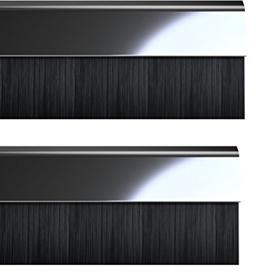 STORMGUARD 02AM0010838CH BDS Cover Clip Bottom of The Door Brush Draught Seal, Chrome, 838 mm, Set of 2 Piece