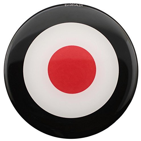 90 mm schwarz-rote Zielscheibe Mod 3D-Aufkleber für alle Vespa-Modelle vorne oder seitlich gewölbter Aufkleber MioVespa-Kollektion