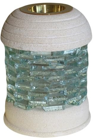 Stone Oil Burner Round Glass Brick Ancient Wisdom
