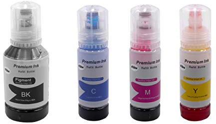 vhbw Nachfülltinte B/C/M/Y Ersatz für Epson 102 Cyan, 102 gelb, 102 Magenta, 102 schwarz Pigmenttinte, C13T03R140, C13T03R240 - Refillset