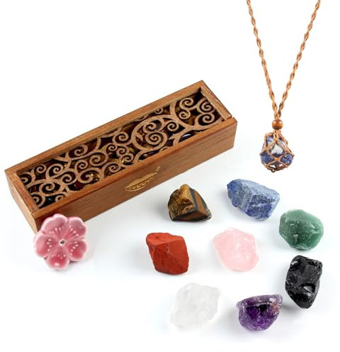 vuUUuv Traje de Chakra Stone Cristales curativos de Reiki de Piedra cruda en Bruto Natural para curación, meditación, Equilibrio de Chakra o Ritual