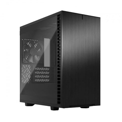 Fractal Design Define 7 Mini Black Brushed Aluminum/Steel Micro ATX Silent Light Tinted Tempered Glass Window Mini Tower Computer Case