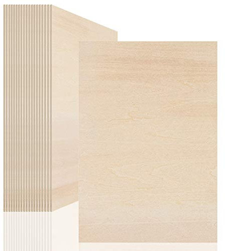 20 Stück Sperrholzplatten, unlackiertes Lindenholz, dünne Blätter, rechteckige Holzplatten für Heimwerker, Handwerk, Hausplatte, Modell, 200 x 100 x 1,5 mm