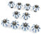 Namvo 10Pcs Light Blue Collection Ceramic ‎Metal Door Knobs Vintage Shabby Chic Cupboard Drawer Pull Handles with 10 Screws （3.8 x 3.3 x 0.03 cm）
