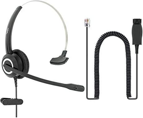 Avaya Headset HD Voice with HIS Adapter Compatible with Avaya 1600, 9600, J100 Series Phones Model, Plus 3.5mm Adapter (Monaural)