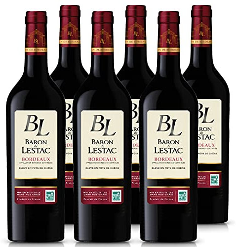 Baron de Lestac - AOP Bordeaux - Vin Rouge - Terra Vitis - Rouge - Lot de 6 bouteilles x 75 cl