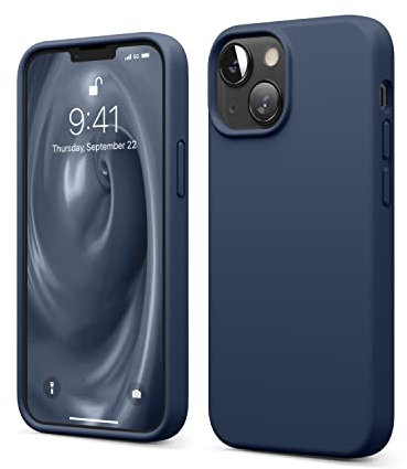 elago Liquid Silicone Case Compatible with iPhone 13 Mini Case (5.4), Premium Silicone, Full Body Protection - 3 Layer Shockproof Phone Cover, Anti-Scratch Soft Microfiber Lining (Jean Indigo)