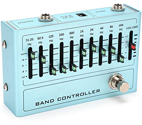 10 Band EQ Sound Equalizer EQ Gitarreneffektpedal für Gitarre & Bass DC 9V 30mA EQ Pedal Equalizer 31,25Hz-16KHz