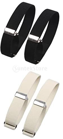 Sharplace 4 Stück Fashion Herren Hemd Ärmelhalter, Anti Rutsch Hemd Hülsenhalter, Elastische Verstellbare Armbänder, Strumpfband Ärmel Halter, Ärmeln Sleeve Holders Hemdarmbänder für Männer Frauen