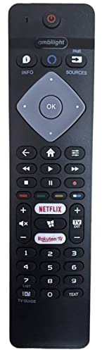 Remplacer pour télécommande Philips ambilight pour telecommande Philips Applicable pour télécommande Universelle Philips 4K UHD TV 43PUS8105/12 50PUS8105/12 58PUS7855/12 65PUS7855/12 70PUS7855/12