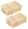 60 Traditional Wooden Laundry Pegs, Clothespins for Indoor and Outdoor Washing Lines, Clothes Drying Clips Also Perfect for Crafting, Art, DIY (2 Pack)