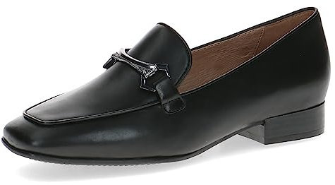 CAPRICE Damen Loafer ohne Absatz Memotion aus Leder Elegant Weite G, Schwarz (Black Nappa), 39 EU
