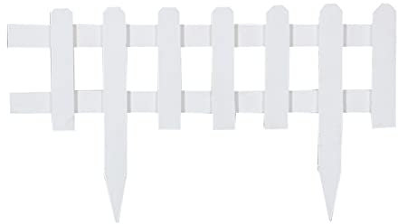 GOCHUSX Garten Holzzaun, Landschaft Im Freien, Die Flexible Dekorative Grenze Umrandet, Yard Flower Bed Tree Zaun (Farbe : Weiß, Größe : 60x35cm)