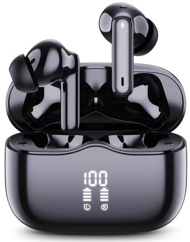 xinwld Wireless Earbuds, Headphones Bluetooth 5.3 Earphones, 2023 with 13mm Drivers, IP7 Waterproof Ear buds 36H Playtime, LED Display, Mini Ultra Light, Black