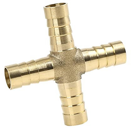 A ABSOPRO Ottone Tubo Barb Raccordo Universale 10mm 4 Vie Accoppiatore