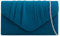fi9® Bolso de mano plisado de ante liso para boda, fiesta, graduación, noche, bolso de mano, Teal, medium
