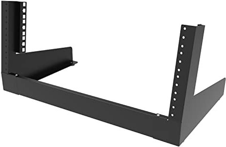 JINGCHENGMEI 4U Desktop-Netzwerk-Rack, 48,3 cm, klein, offener Rahmen, 2 Pfosten, freistehend, Tischregal für Server, Patchpanel, Daten, AV, IT, Studio oder Netzwerkgeräte (4U)