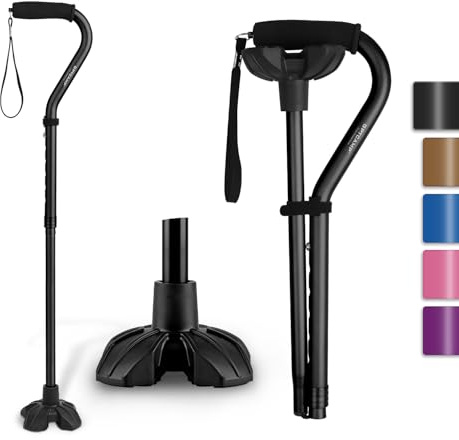 GPTCAMP G1 Walking Stick for Men and Women, Slim Folding Folding Lightweight and Sturdy Walking Stick with Comfortable T-Handles