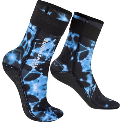 Summshall 3mm Neoprensocken für Damen und Herren, Warm Halten Neopren Socken Anti-Rutsch-Sohle Neoprensocken Langlebigkeit Wattsocken für Wassersport