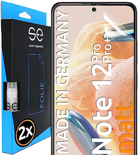 2x se® 3D SCHUTZFOLIE Entspiegelt für Xiaomi Redmi Note 12 Pro,Anti-Staub, 100% Fingerabdruck & FaceID kompatibel, einfache blasenfreie Installation, Ultra-Klar, Stoß-Kratzfest, aus Deutschland