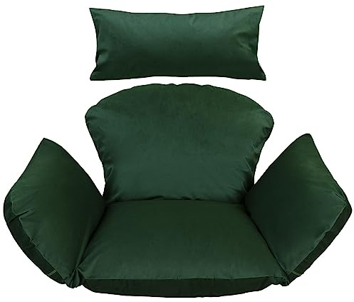 Ferocity Hängesessel Kissen, Polster, Auflage für Polyrattan/Rattan Indoor Hängeschaukel, Hängekorb, Schaukel Korb, Rückenkissen in der Farbe Grün [114]