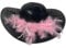 KarnevalsTeufel Damenhut schwarz mit Pailletten und Federn rosa rot schwarz Glitzerhut Karneval (rosa)