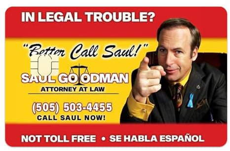 Better Call Saul Credit Card Sticker, EC Card Sticker, Movie Card Sticker, TV Series Credit Card Skin Cover Sticker (Small Chip) - Generisch - Vinyl - Black - Cartoon - Credit Card Sticker