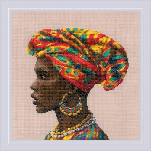 Riolis Kreuzstich Stickpackung Erstaunliche Frauen. Afrika, Zählmuster, 30x30cm